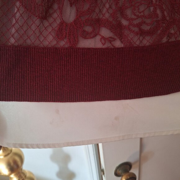 Vera Wang Burgundy Lace Sweater - Picture 5 of 5